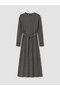 Gray Belted Flared Dress - 5