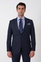 Slim Fit Mono Collar Double Slit Flexible Wool Navy Blue Suit Tk 947 - 3