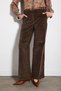 Wide Leg Corduroy Trousers - Brown - 2