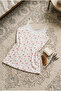 Women's Cotton Basic Floral Patterned Lace Detailed Thin Strap V-Neck Undershirt - 2