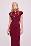 Draped Dress with Gold Button Detail