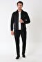 Comfort Fit Men's Collared Black Suede Coat Mt 183 - 2