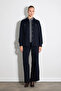 Belted Canvas Shirt Jacket - Navy Blue - 2