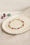 Brass Gold Color Red Zircon Stone Flower Model Women's Bracelet