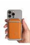 Orange Magnetic Adhesive 4-Compartment Magnetic Card Holder with Flexstand Stand - 5