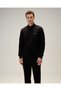 Zippered Black Men's Sweatshirt 6Wm1010 - 5