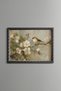 Bird on a White Flower Branch - Vintage Patterned Painting - Fine Model
