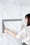 60X30 cm White Marble Patterned Aluminum Plastic Wall Sticker - Water, Oil, and Dust Resistant, Adhesive - 2