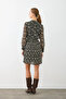 Wrap Cut Pleated Dress - Black - 7