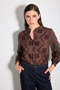 Hakim Collar Embroidered Shirt - Brown - 5