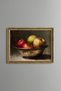 Rustic Basket of Colorful Apples - Vintage Patterned Painting - Fine Model