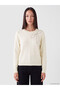Alita City Farkıyla Lcw Everyday White Knitwear Stone Oval Neck Women's Sweater