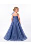 Babyaden Thin Strap Collar with Big Bow Girl's Long Evening Dress - 2