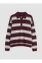 Alita City Burgundy Knitwear Striped Polo Neck Women's Sweater with a Difference - 5
