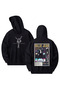 Michael Jackson Printed Cotton Long Sleeve Hooded Sweatshirt with 3 Thread Counts