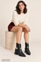 Dorvi̇a Zippered Belt Detailed Pointed Toe Thick Heeled Women's Boots - 4