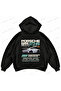 Porsche 911 Gt3 Rs Printed Black Oversize Boxy Hoodie Sweatshirt