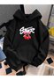 Women's Black Hooded Sweatshirt Str Cherry