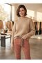 Leopard print belted dusty rose textured trousers - 4