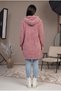 Women's Dusty Rose Plush Long Sleeve Hooded Winter Cardigan with Pockets - 3