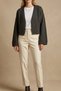 Women's Oversize Draped Patterned Cropped Knitwear Basic Cardigan