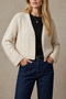 Women's Oversize Draped Patterned Cropped Knitwear Basic Cardigan - 4