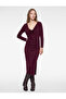Drapeli Slim Fit Notched Collar Long Sleeve Midi Dress