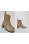Kora Beige Leather Ankle Boots for Women