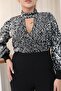 Plus Size Sequin Embroidered Evening Dress Jumpsuit - 8