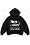 Bmw M4 F82 Printed Black Oversize Boxy Hoodie Sweatshirt