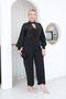 Plus Size Sequin Embroidered Evening Dress Jumpsuit - 5