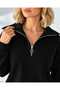 High Collar Zippered Thessaloniki Top and Bottom Set/Comfortable Fit - 4