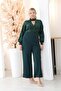 Plus Size Sequin Embroidered Evening Dress Jumpsuit - 2