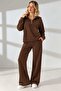 High Collar Zippered Thessaloniki Top and Bottom Set/Comfortable Fit - 2