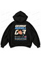 George Russell F1 Printed Black Oversize Boxy Hoodie Sweatshirt