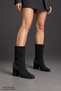 Vi̇yora Women's Boots with Blunt Toe and Studded Detail on Thick Heel - 7