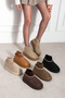Women's Winter Boots Mini Suede Fur Lined Knitwear Ankle Boots Thick Sole Gondol Brown - 4