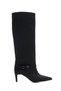 Buckle Detailed Pointed Toe Thin Heeled Boots and Boots
