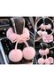 Powder Pink Plush Pompom Gear Shift Ornament – Adorable Car Interior Decoration Accessory - 2