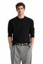 Men's Wool & Silk Blend Long Sleeve Sweater, Black