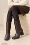 Vi̇yora Women's Boots with Blunt Toe and Studded Detail on Thick Heel - 6