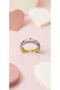 Adjustable Steel Ring with Flower Figure in Lilac and White Enamel - Anti-Tarnish - 3