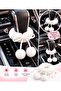 White Plush Pompom Gear Shift Ornament – Car Interior Decoration Accessory - 2