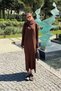 Kayra Striped Mercerized Dress Brown
