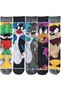 5 Pack Cartoon Crew Socks for Men, Cotton Novelty Casual Socks - 4
