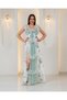 Satin Butterfly Patterned Long Nightgown (Boxed) - 2