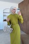 Kayra Striped Mercerized Dress Oil Green - 2