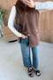 Soft Fur Collar Vest Brown - 4
