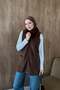 Soft Fur Collar Vest Brown - 3