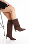 Buckle Detailed Pointed Toe Thin Heeled Boots and Boots - 2